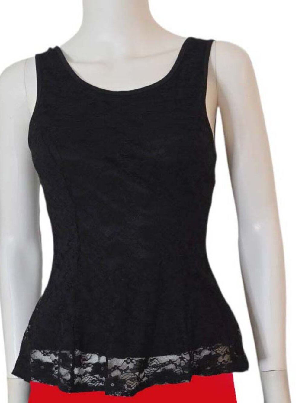 Black Back Bow Lace Top